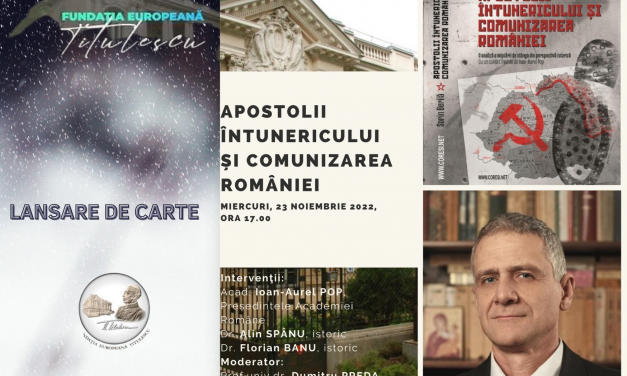 Lansarea volumului ”Apostolii întunericului și comunizarea României”